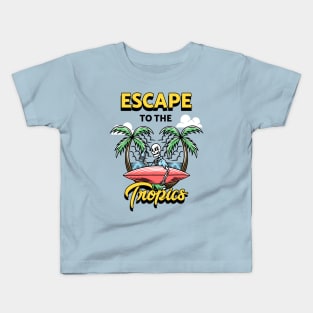 Escape to the tropics, summer skeleton Kids T-Shirt